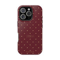 The Burgundy & Gold Polka Dot Case