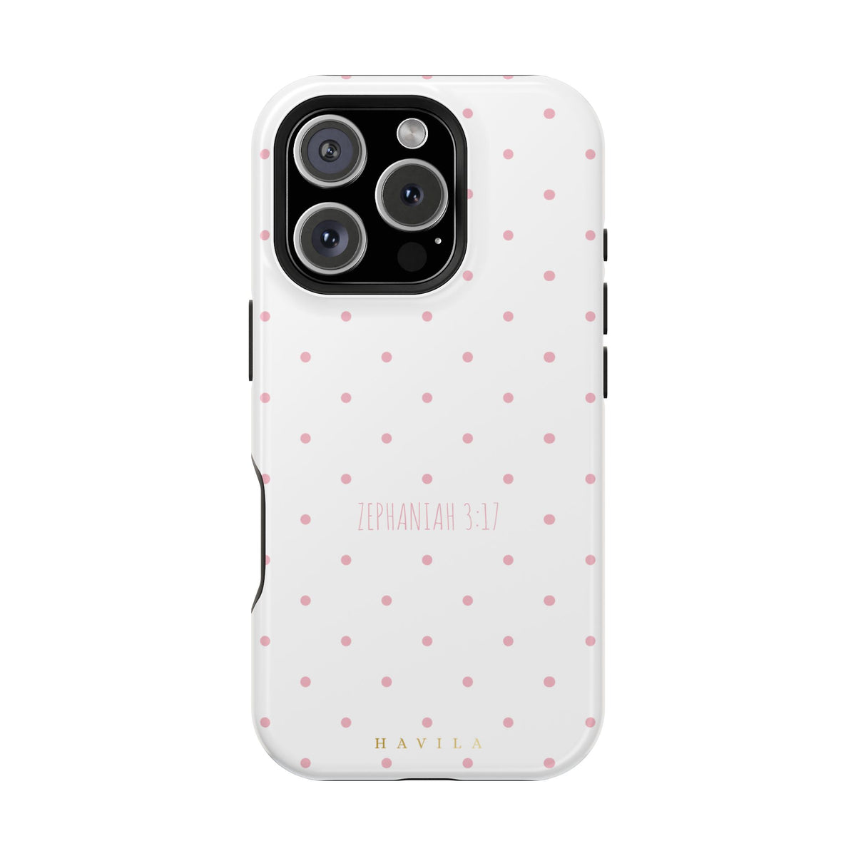 White & Soft Pink Polka Dot Case
