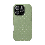 Sage Green & White Polka Dot Case