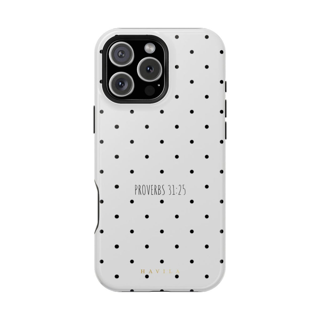 Crisp White & Black Polka Dot Case