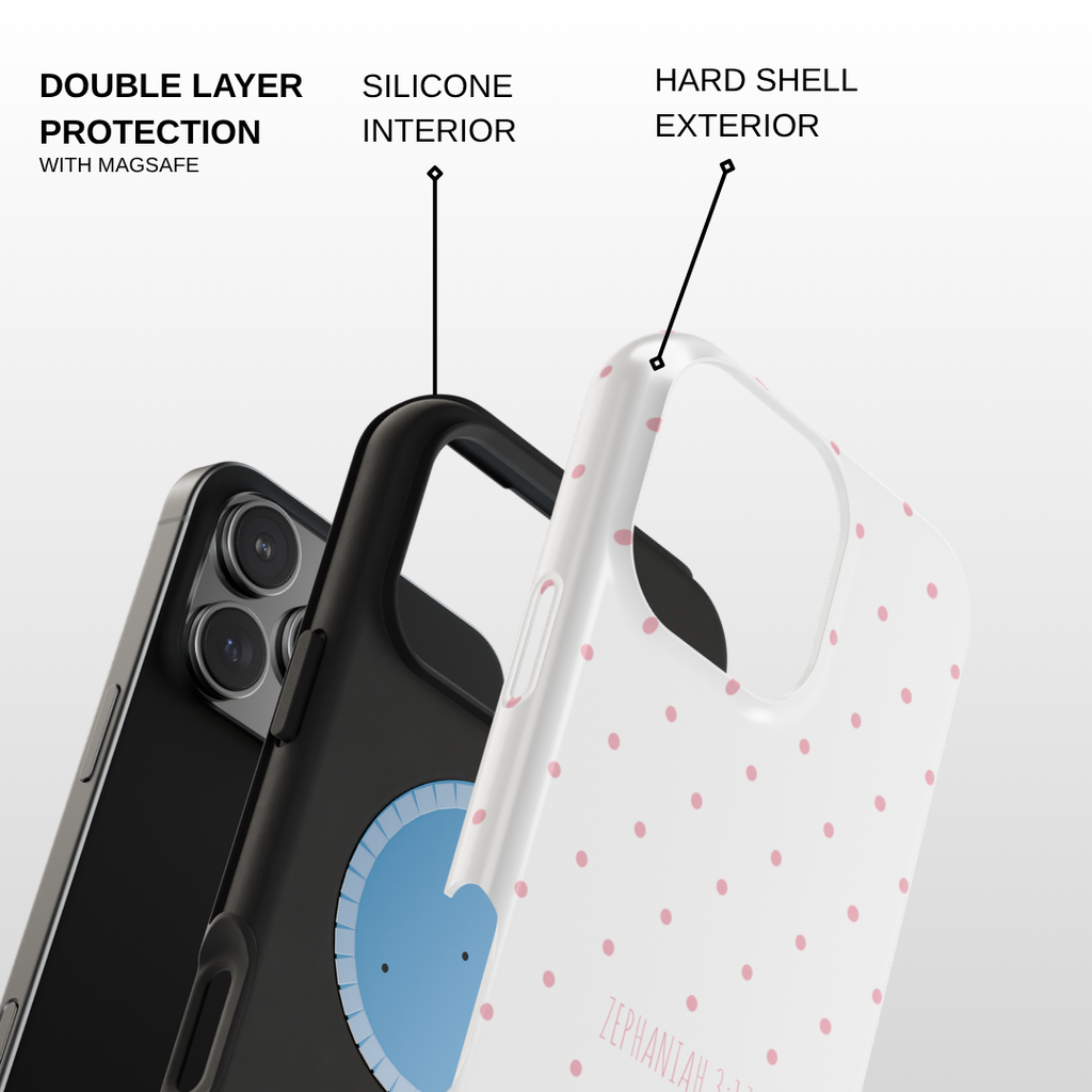 White & Soft Pink Polka Dot Case