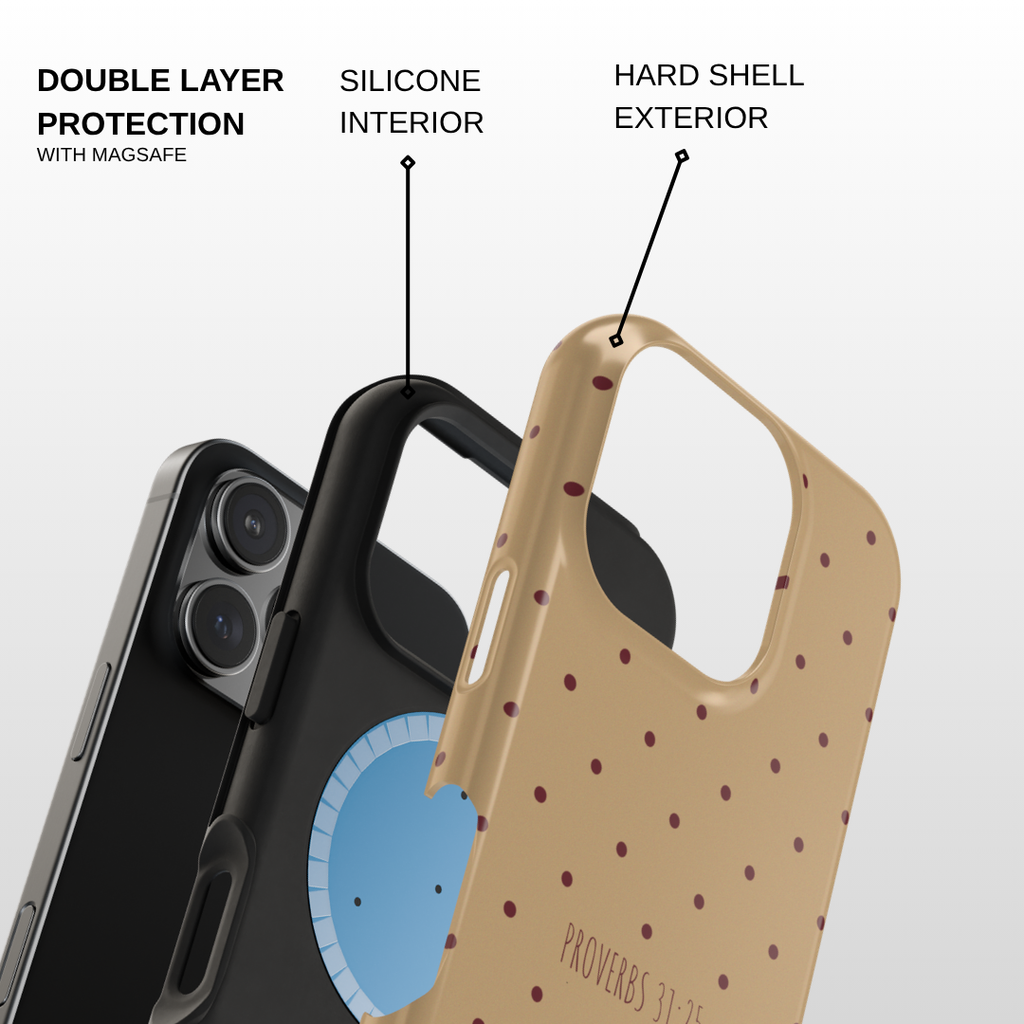 Tan & Burgundy Polka Dot Case