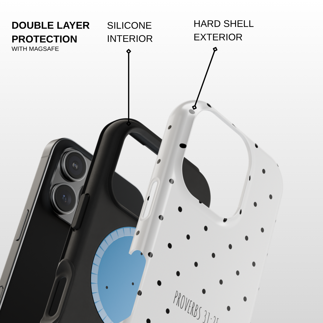 Crisp White & Black Polka Dot Case