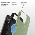 Sage Green & White Polka Dot Case